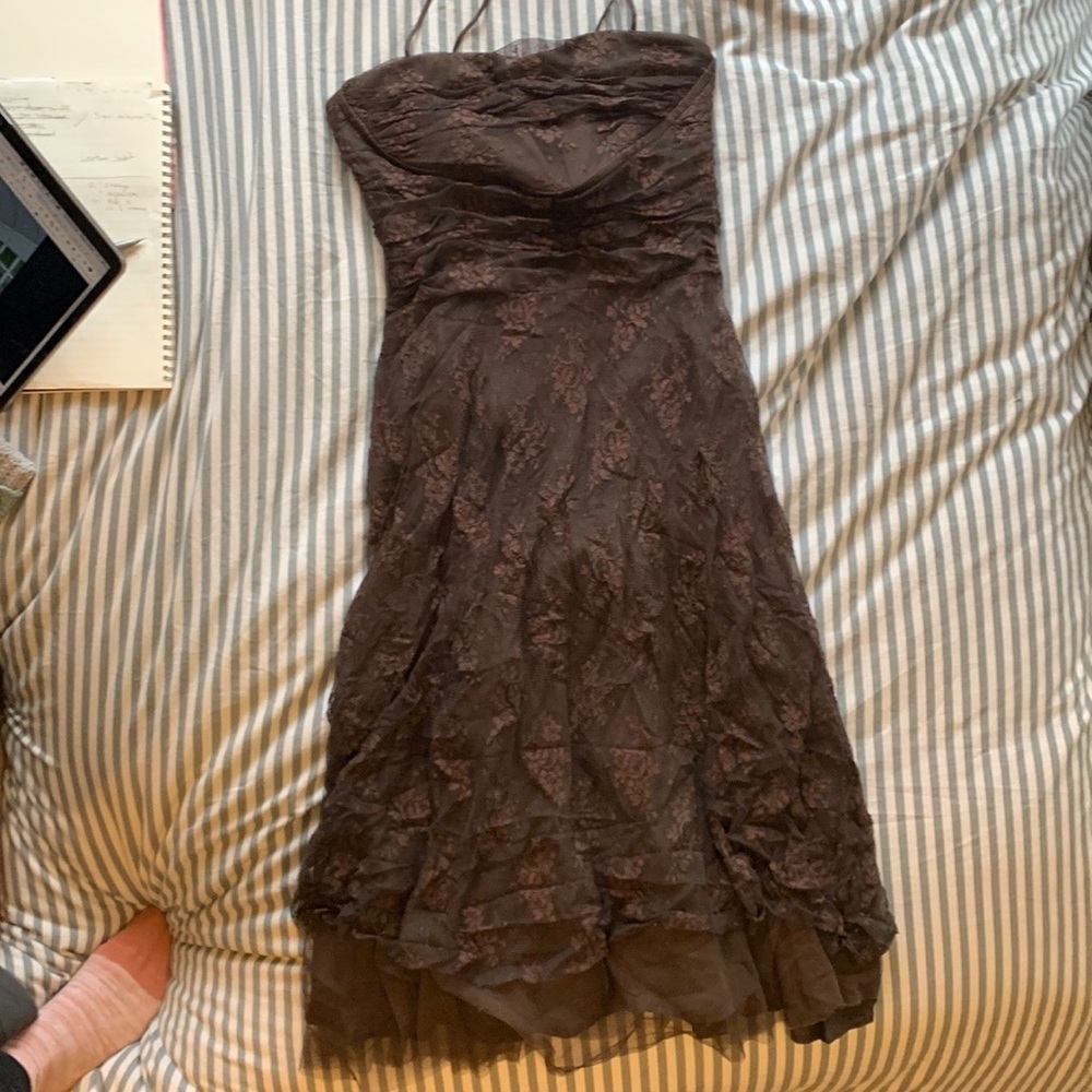 Burgundy vintage lace Eliza J cocktail dress